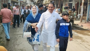 স্ত্রী-সন্তানকে নিয়ে নির্বাচনী প্রচারে নুরুদ্দিন আহাম্মেদ অপু